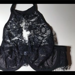 Remi Rofe,Size Sm Black lace, underwire halter